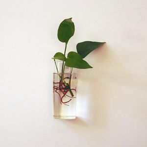 Vasen 2 x rechteckige Wandbehang-Blumenvasen aus Glas, Hydrokultur-Terrarium-Behälter