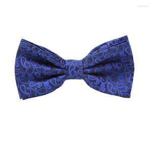 Bow Ties Vintage Blue Paisley Två lager bowtie för män mode av hög kvalitet brudgummen bröllopsfest fjärils slips set manlig gåva 23