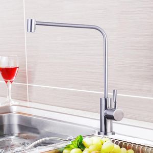 Kitchen Faucets Pure Water Filter Faucet Stainless Steel Single Handle Brushed Reverse Osmosis Part Purifier Direct Drinking Tap