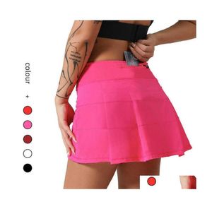 Yoga kläder L22 veckad tennis kjol kvinnor gym kläder sport shorts kvinnlig löpning fitness dans underkläder strandcykler golf kjolar andningsbar design233yy