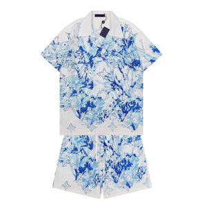 new LUXURY Designer Shirts Men's Fashion Bowling Tshirt Hawaii Floral Casual Silk Shirts Men Slim Fit Short Sleeve Dress Shirts