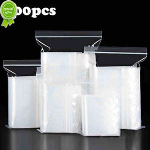 New 500pcs Resealable Storage Bags Transparent Self Sealed Plastic Bags Vacuum Fresh Food Storage Bag Kitchen Organizer Jewelry Bags