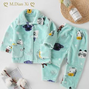 Clothing Sets Winter Baby Clothes Pajamas Set Girls Children's Warm Flannel Wool Cartoon Family 230627