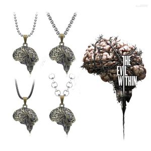 Ketten Spiel The Evil Within Halskette Gehirn Muster Halskette für Frauen Anhänger Männer Zubehör Metall Gothic Schmuck Geschenk Souvenir