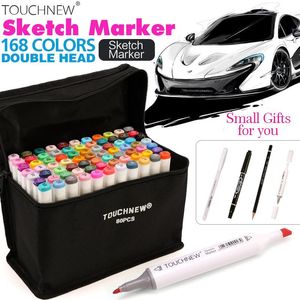 Marker TOUCHNEW 30/40/60/80Color Art Marker Set Doppelspitzen Marker auf Alkoholbasis für Artisr Drawing Design Marker Pen Supplies