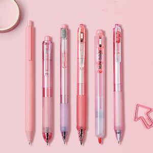 Pens 36 pcs/lot Strawberry Press Gel Pen For Writing Cute 0.5mm Black Ink Pen Gift Stationery Office School Supplies