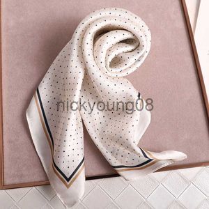 Bandanas Dot Print Kerchief Silk Satin Hair Scarf For Women Small Shawls Fashion Hair Scarfs Female 70*70cm Square Bag Scarves For Ladies X0628