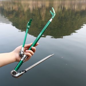 Spinning Rods Fishing Equipment Telescopic Fishing Rods Holder Folding Stainless Steel Hand Rod Holder Use 1.5M 1.7M 2.1M 2.3M 230627
