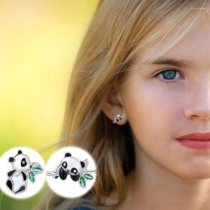 Stud Earrings Niche Simple S925 Silver Needle Panda For Women Fresh And Sweet Cute Children Lovely Animal Jewelry Girl Gifts
