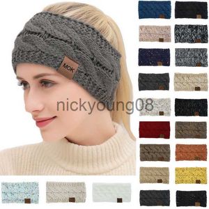 Bandanas de inverno mais quente de malha para a cabeça feminina moda crochê turbante multicolor faixa de cabelo larga esticada headwrap acessórios para o cabelo x0628