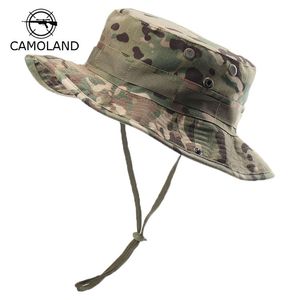 CAMOLAND Outdoor Camouflage Boonie Hats Men Bucket Cap Esercito militare Panama Berretto da pescatore Outdoor Sun Cap Hat per donna Uomo