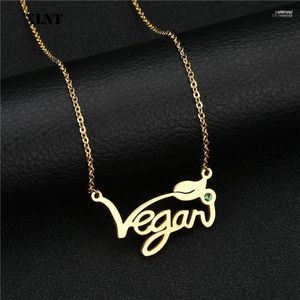 Collane con ciondolo XLNT Argento Oro Rosa Collana vegana Lettere Girocollo vegetariano Gioielli regalo per persone Gord22