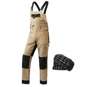 Erkek Kot Pamuklu Tulum Erkek İş Giysisi Dizlikli Mekanik Kaynak Çok Cepli Önlük İş Elbisesi 230628