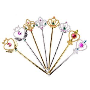 Party Decoration Childrens Love Fairy Rod Crown Stick Electropating Magic Angel Plast Performance Show Prop Toy Wand Drop Deliver Dhmsj