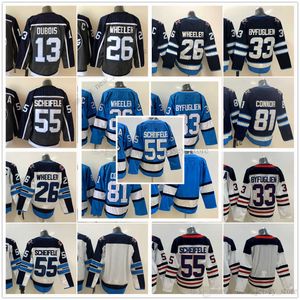 Movie College Ice Hockey Wears Jerseys Stitched 26BlakeWheeler 33DustinByfuglien 55MarkScheifele 81KyleConnor 13Pierre-LucDubois Jersey