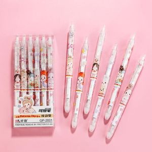 Pens 36 PC/Lot Kawaii Prenses Hayvan Silinebilir Jel Kalem Seti Sevimli 0.5mm Nötr Kalem Kırtasiye Hediyesi Ofis Okulu Tedarik Toptan