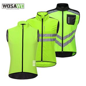 Cycling Jackets WOSAWE Reflective Cycling Vests Men Sleeveless Sports Ciclismo Jerseys Gilet Breathable Road Bike Bicycle MTB Clothing Wear 230627