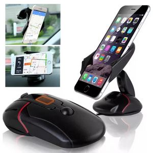 Creative Car Mobile Telefon Holder Stand 360 Roterande mus Sugkoppfästet Mobiltelefon Bil Dashboard Folding Holder Mount