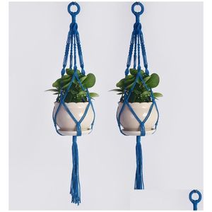 Decorazioni da Giardino Appendiabiti per Piante Rame Fiorite con Nodo - Portavasi per Fiori per Interni/Esterni Decorazioni per pareti con Anello in Metallo Stile Vintage Nylon Dh5As