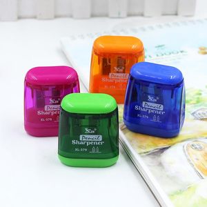 Sharpeners 50st Creative Double Holes Pencil Sharpener Makeup Pen Sharpener Mechanical Stationery Office Student School Supplies