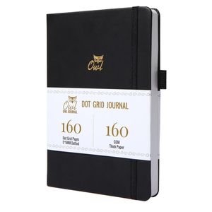 Shapers Buke Dotted Journal Dot Grid Notebook Sketcbook Pu Leather, 160gsm Thick Paper, Inner Pocket, Elastic Closure, Pen Holder