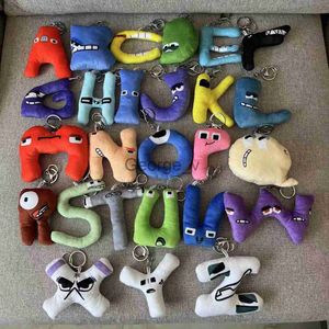 Stuffed Plush Animals 26pcs Alphabet Lore Letters Key Chain Plush Keychain Cute Backpack Pendant Letter Name Key Holder Toys Children's Christmas Gift J230628