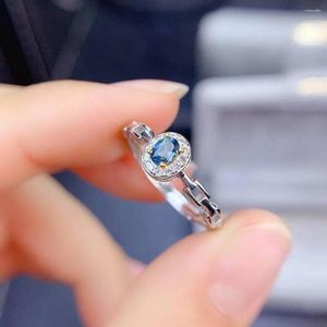 Cluster Rings London Blue Topaz Ring 925 Silver Sterling Natural Gemstone For Women Engagement Fine Jewelry Gift