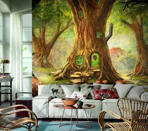 Wallpapers Custom 3d Wallpaper Forest Tree House Living Room Bedroom Simple TV Background Wall Papers Home Decor Paper