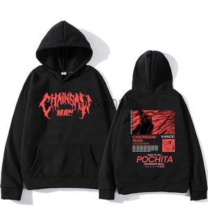 Men's Hoodies Sweatshirts Chainsaw Man Pochita Hoodies Letter Print Sweatshirts Manga Cartoon Graphic Streetwear Long Sleeve Gothic Mens Pullovers J230629