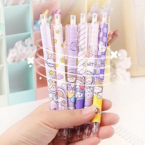 5/PCs Gel Pen Purple Planet Press Cute Good-looking Student Water-Based Paint Office Stationery Signature