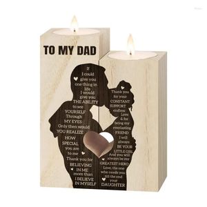 Candle Holders Heart-shaped Candlestick Fathers Day Wooden Stands Wear-resistant Holder Decor Design For
