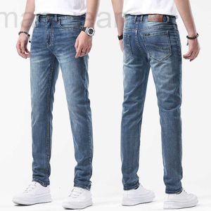 Herr jeans designer 2023 vår/sommar ny broderi hög kvalitet stor ko smal fit rak ärm elastiska långa byxor le 8oa7
