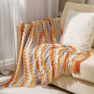 Decken, Bohemian-Decke, Sofabezug, geometrisch gestrickt, Schonbezug für Couch, Stuhl, Bett, kariert, Boho, dekorativ, Cobertor Manta Deken 230628