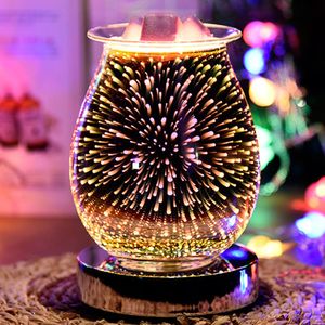 Dehumidifiers 3d Fireworks Effect Touch Aromatherapy Hine Electric Wax Melter Less Aroma Lamp Essential Oil Burner Aroma Accessories