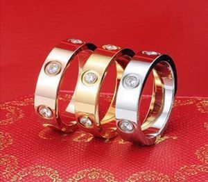 Gold Love Womens Nail Rings Diamond For Women Fashion Titanium Steel Designer Engagement Ring Graved Letter Mönster