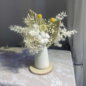 말린 꽃 천연 식물 야자 잎 보존 된 gypsophila hydrangea 장식 꽃 결혼식 파티 홈룸 장식