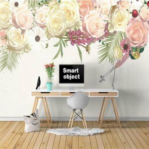 Wallpapers Commission 3d Wallpaper For Living Room Home Improvement Modern Background Wall Painting Mural Beautiful Rose