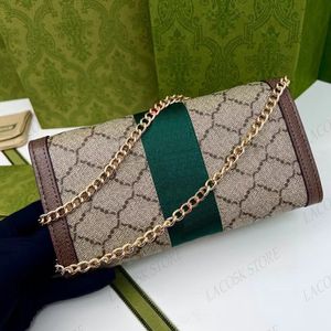 Woman Chain Wallet Luxury Standard Small Wallets Girls Shoulder Purses Bag Gold Letter Classic Crossbody Notecase with Box