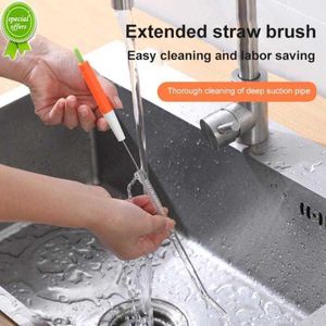 3 In 1 Multifunctional Feeding Bottle Straw Brush Pipe Cleaning Brush Tool Cup Cover Through Hole Gap Cleaning Brush