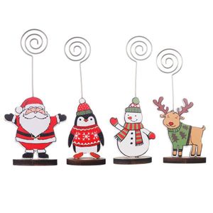 Juldekorationer Dekorativt Place Memo Card Holder Banquet Tabellnummer Holder Mes Folder PO Clips Xmas Decor XBJK1910 DHQZ7