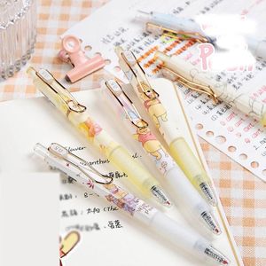 Pens 36 pcs/lot Kawaii Bear Press Gel Pen Cute 0.5 mm black ink Signature Pens Office School Supplies Stationery gift