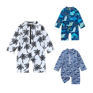 TwoPieces Kids Swimwear Long Sleeve Baby Boys Cartoon Print Toddler Swimsuit Infant Children Bathing Suit for 230628