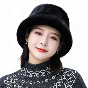 2022 New Fashion Russian Women Real Natural Mink Fur Bomber Hats Winter Lady Warm Fluffy Mink Fur Hat Guallity Fur Caps