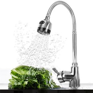 Bathroom Sink Faucets Kitchen 360Degree Rotatable Spout Single Handle Sink Basin Faucet Adjustable Solid Brass Pull Down Spray Mixer Tap Deck Mounted 230628