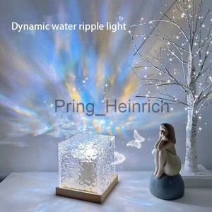 Other Home Decor Crystal Lamp Water Ripple Projector Night Lights Decoration Home Houses Bedroom Aesthetic Atmosphere Holiday Gift Sunset Lights J230629