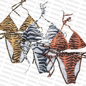 Costume da bagno con stampa leopardata Bikini con cavezza da donna Set bikini a due pezzi Bikini sexy ad asciugatura rapida