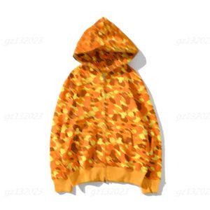 Mens Jacket Shark Hoodies Ape Head Orange Camouflage Sweatshirt High Street Brand Jacket Designer Hoodie Tech Fleece Cardigan