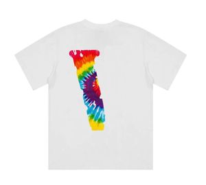 T-shirts de grife para casais de manga curta colorida tie dye tingido grande V homens e mulheres mangas curtas gola redonda Casais camisetas de manga curta Casais Top Clothing Pulôver