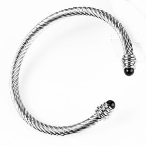 Designer Par Bangle Titanium Steel Wire Rep Magnetic Buckle Ushaped Micro Inlaid Armband för Man Women