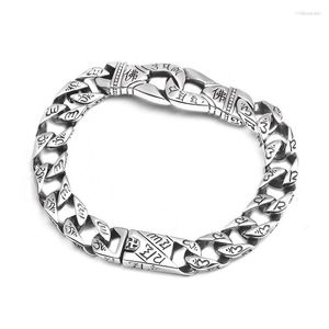 Länkarmband gränsöverskridande punk retro Buddha karaktär Titanium Steel Armband Trendy Men's Fashion Double Ring Buckle CE518